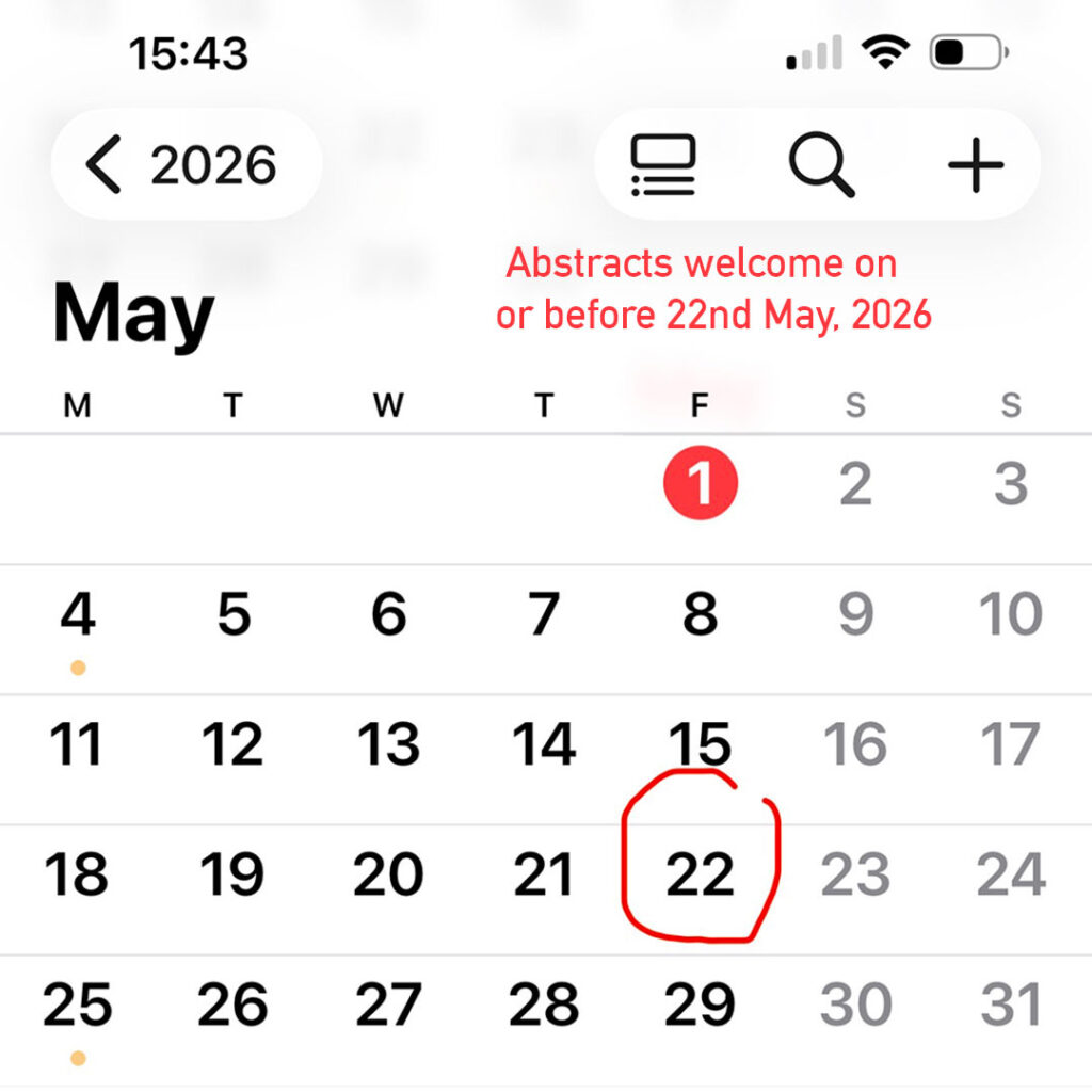 Deadline for abstracts: 22 May, 2026